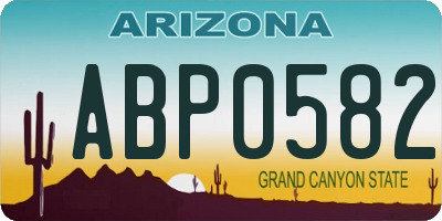 AZ license plate ABP0582