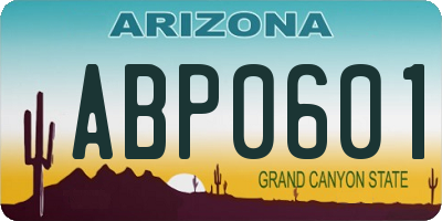 AZ license plate ABP0601