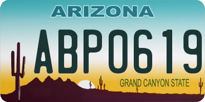 AZ license plate ABP0619