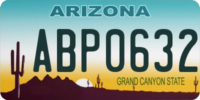 AZ license plate ABP0632