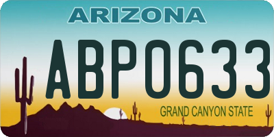 AZ license plate ABP0633