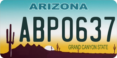 AZ license plate ABP0637