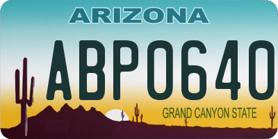 AZ license plate ABP0640