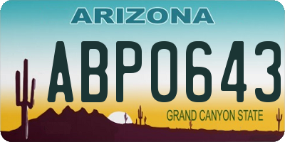 AZ license plate ABP0643