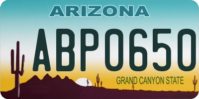 AZ license plate ABP0650
