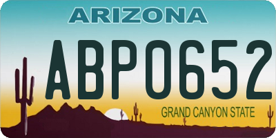 AZ license plate ABP0652