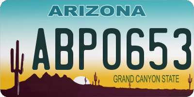 AZ license plate ABP0653