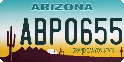 AZ license plate ABP0655