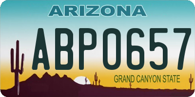 AZ license plate ABP0657