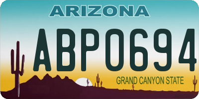 AZ license plate ABP0694
