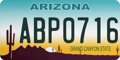 AZ license plate ABP0716