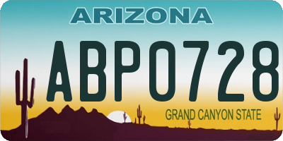 AZ license plate ABP0728