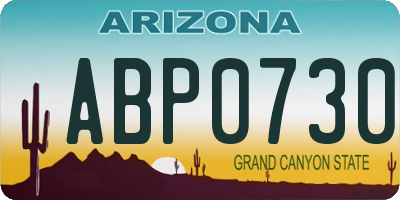 AZ license plate ABP0730