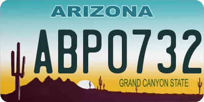 AZ license plate ABP0732