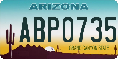 AZ license plate ABP0735