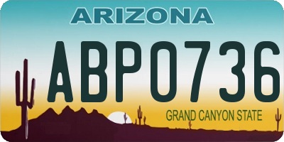 AZ license plate ABP0736