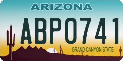 AZ license plate ABP0741