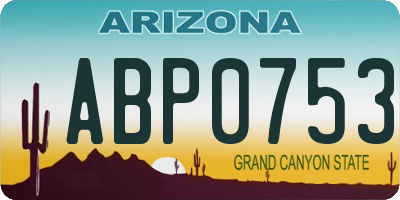 AZ license plate ABP0753