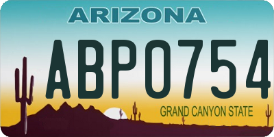 AZ license plate ABP0754