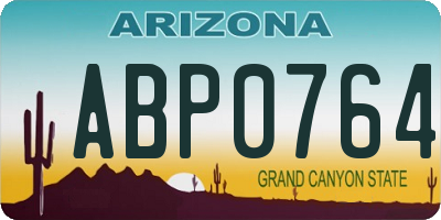 AZ license plate ABP0764