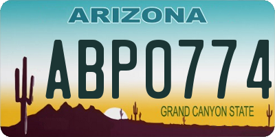 AZ license plate ABP0774