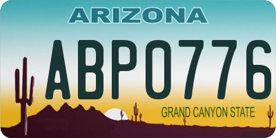 AZ license plate ABP0776