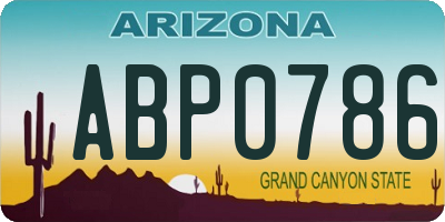 AZ license plate ABP0786