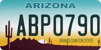 AZ license plate ABP0790