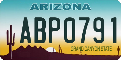 AZ license plate ABP0791