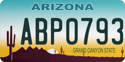 AZ license plate ABP0793