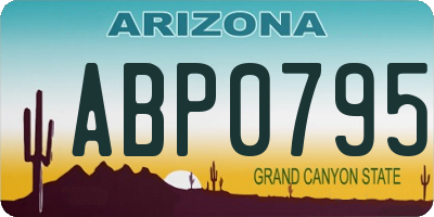 AZ license plate ABP0795