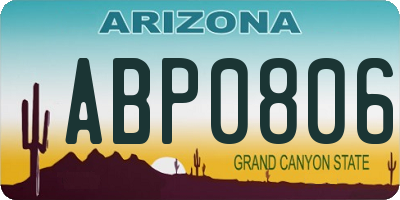 AZ license plate ABP0806