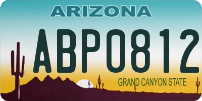 AZ license plate ABP0812