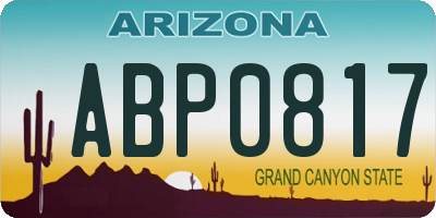AZ license plate ABP0817