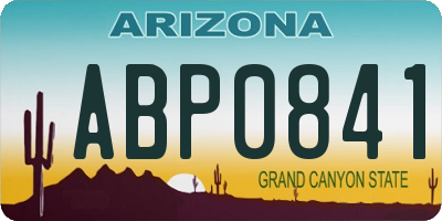 AZ license plate ABP0841