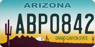 AZ license plate ABP0842