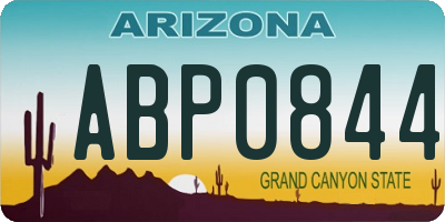 AZ license plate ABP0844