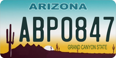 AZ license plate ABP0847