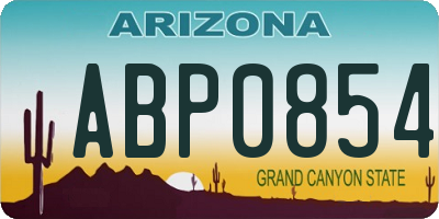 AZ license plate ABP0854