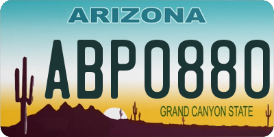 AZ license plate ABP0880