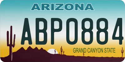 AZ license plate ABP0884