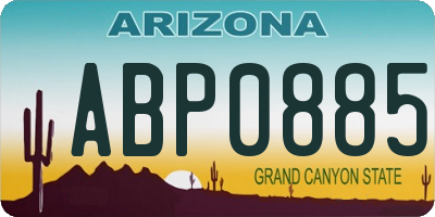 AZ license plate ABP0885