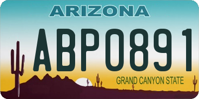 AZ license plate ABP0891