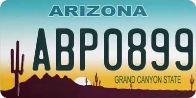 AZ license plate ABP0899