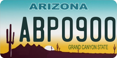 AZ license plate ABP0900