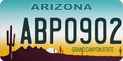 AZ license plate ABP0902