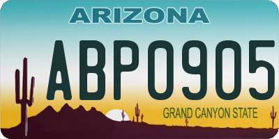AZ license plate ABP0905