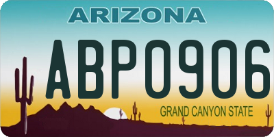 AZ license plate ABP0906