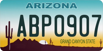 AZ license plate ABP0907