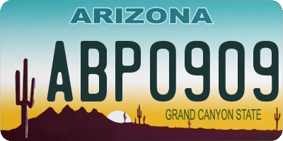 AZ license plate ABP0909